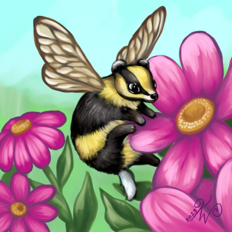 2025/11 "Honey badger" combination of badger and honey bee, creature design challenge